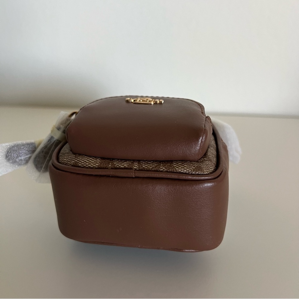 Coach Brown Signature Mini Key & Card Holder - Picture 5 of 13